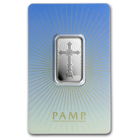 10 g Silver Bar - PAMP Suisse Religious Series (Romanesque Cross) 10 g Silver Bar - PAMP Suisse Religious Series (Romanesque Cross)